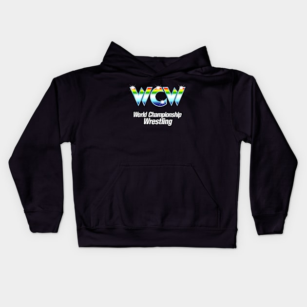 WCW Rainbow Logo Kids Hoodie by Authentic Vintage Designs